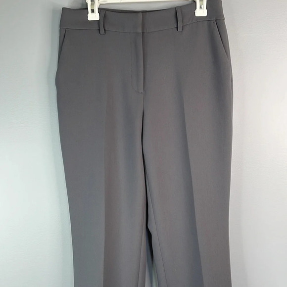 HILARY RADLEY High Waisted Straight Leg Trousers Dress Pants Grey Size 8 - Picture 3 of 9